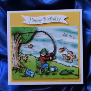 Fishing happy birthday card