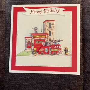 3D handmade birthday card | fire station | boys | jobs