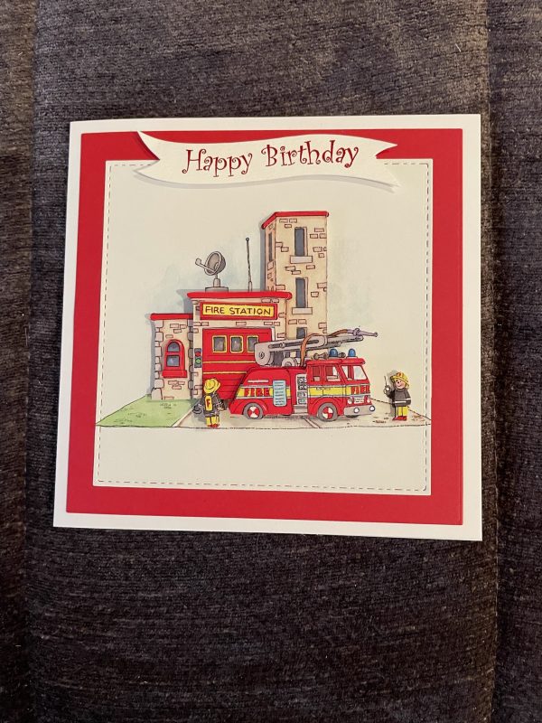 3D handmade birthday card | fire station | boys | jobs