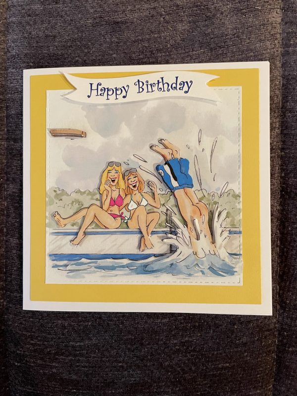3D birthday card | diver | funny | pool | leisure | hobbies