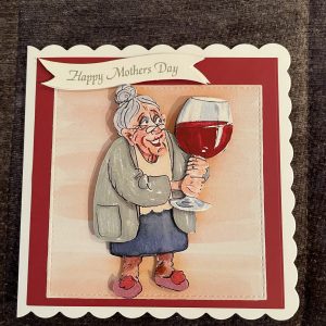 3D handmade mother's day card | wine | wrinklies