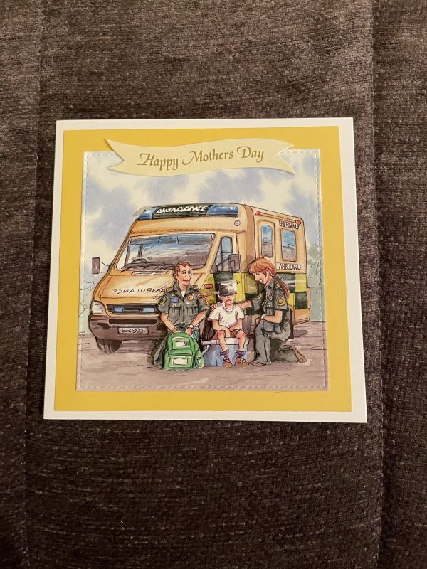 3D handmade mother's day card | ambulance | paramedic | job