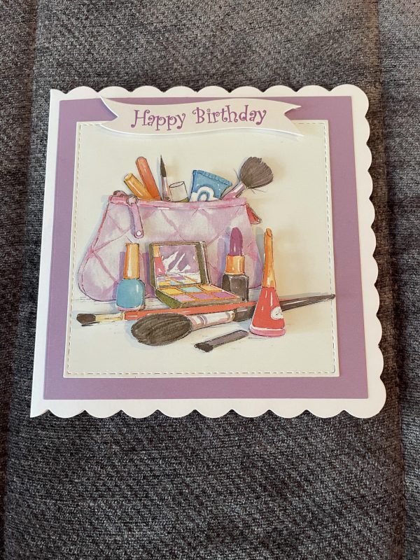 3D handmade birthday card | make-up bag | fashion | beauty | girls |