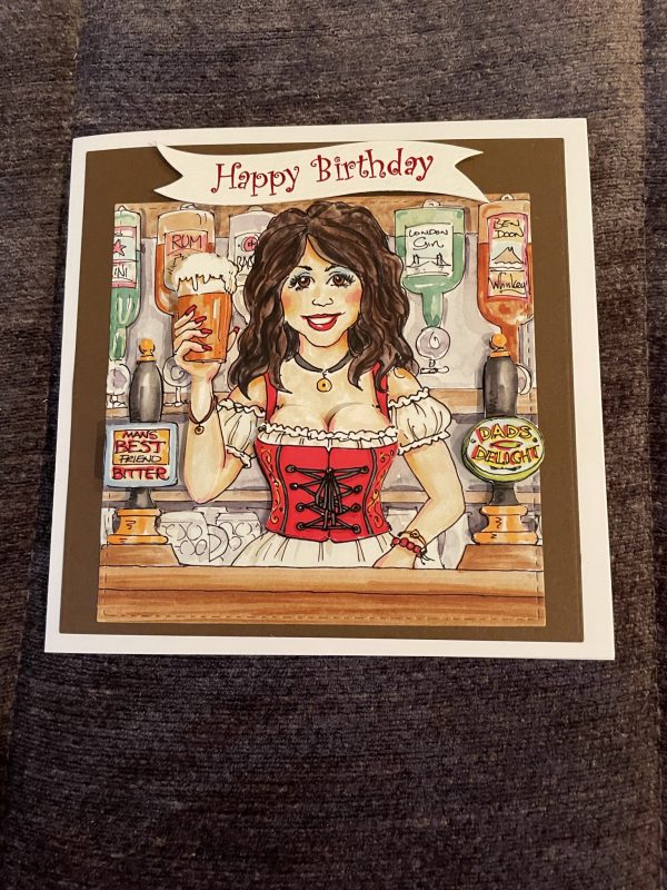 3D handmade birthday card |Father's Day | cheeky barmaid