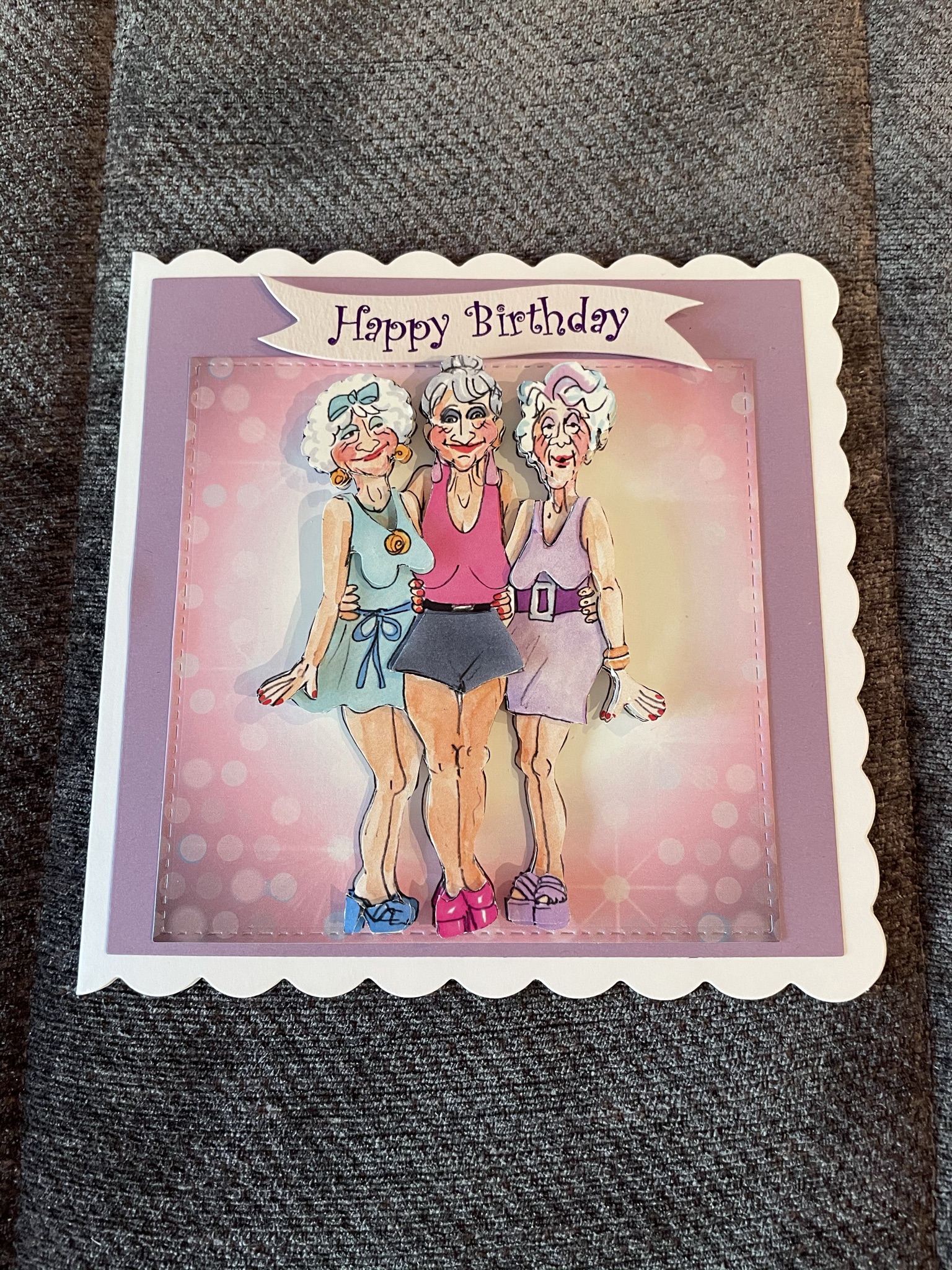 3D Handcrafted Fun ‘Wrinklies Fun Girls’ themed Birthday Card | Ewe ...