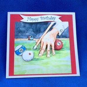 3d Handmade birthday card pool player fathers day