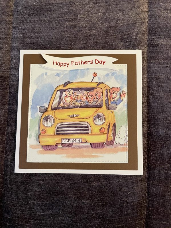 Handmade 3d fathers day card dad's taxi theme