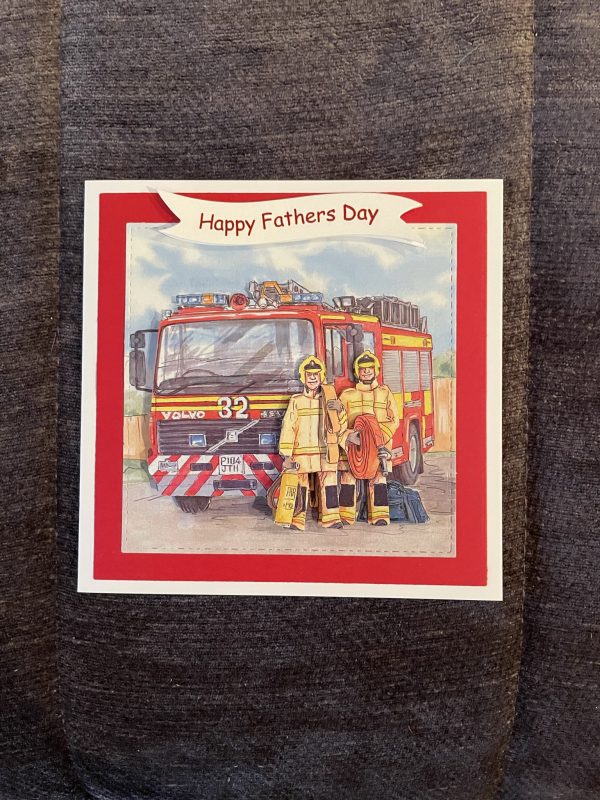 3D handmade birthday card | father's day | firemen | fire engine | jobs