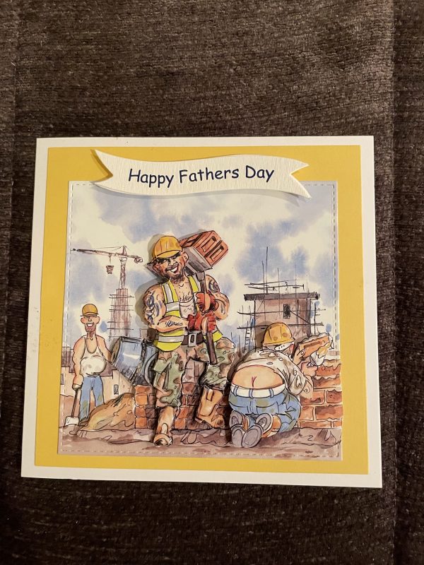3d cheeky builder fathers day card