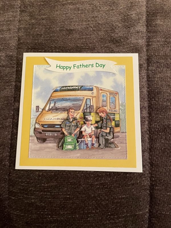 3D handmade father's day card | ambulance | paramedic | jobs