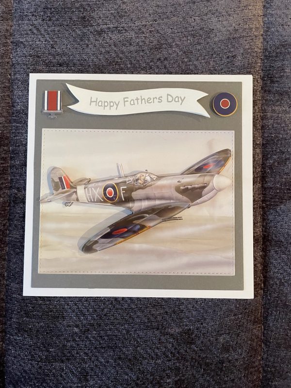 3d handmade spitfire birthday fathers day card