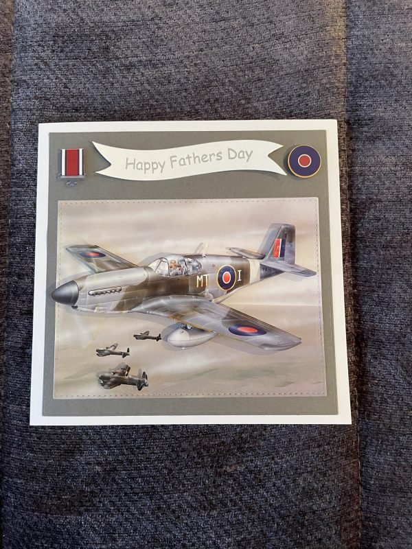 3d handmade fathers card mustang plane