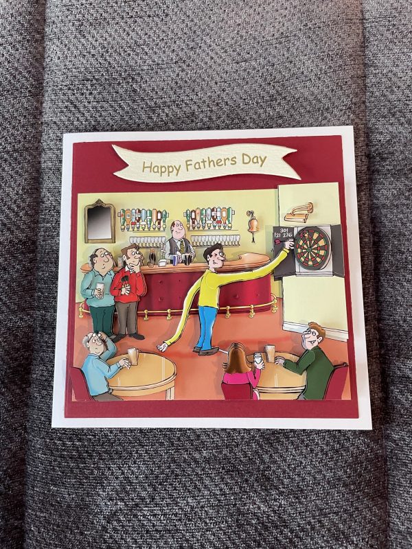 3d handmade birthday fathers day darts sport card