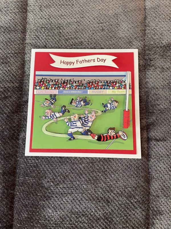 3d handmade sports rugby fathers day card