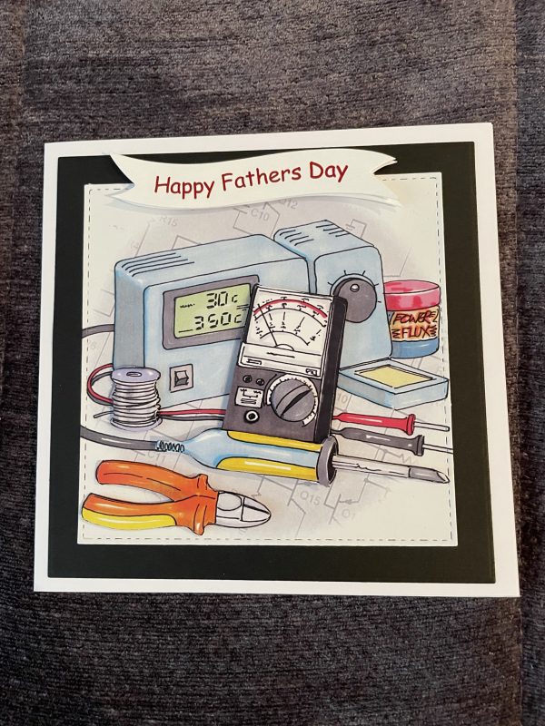3d handmade fathers day electrician tools card
