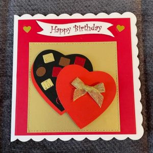 3d | handmade | birthday card | box of chocolates |