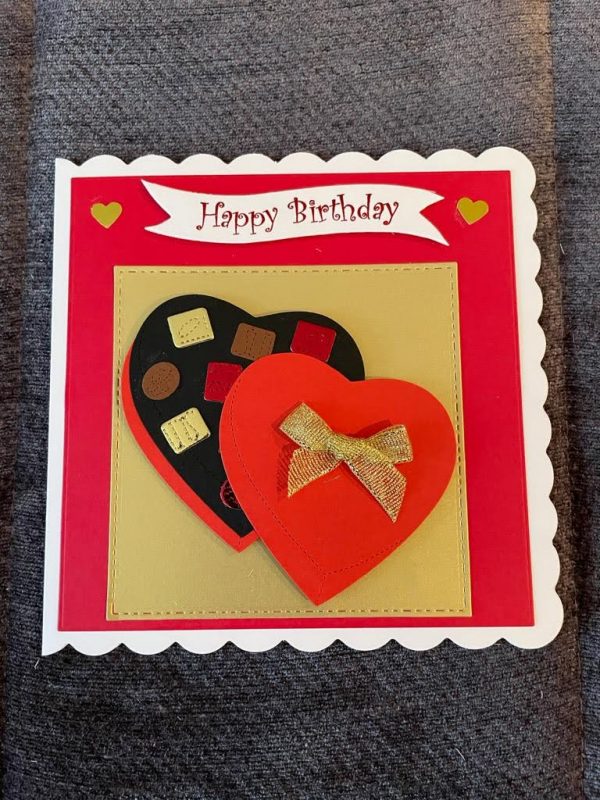 3d | handmade | birthday card | box of chocolates |
