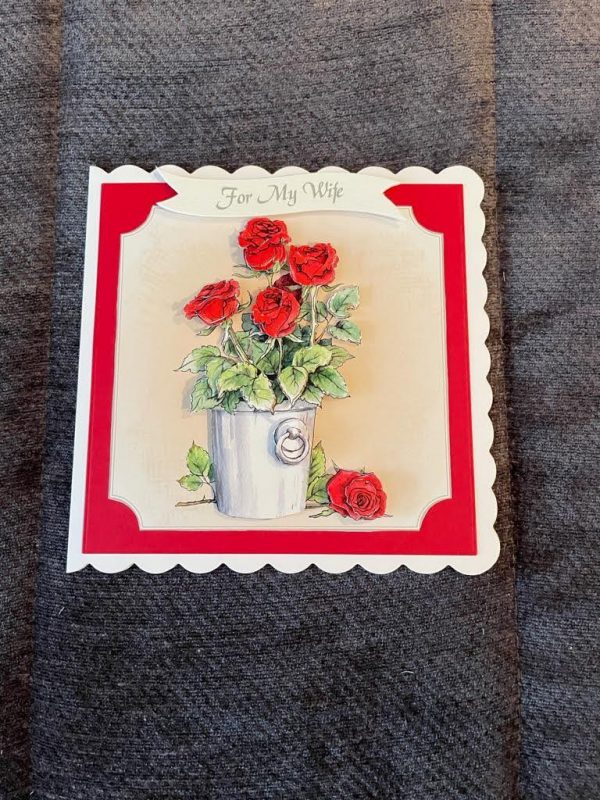 3d | handmade | birthday card | red roses | flowers