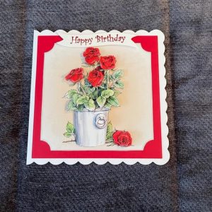 3d | handmade | birthday card | red roses | flowers