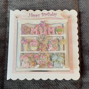 3d handmade | birthday card | flowers