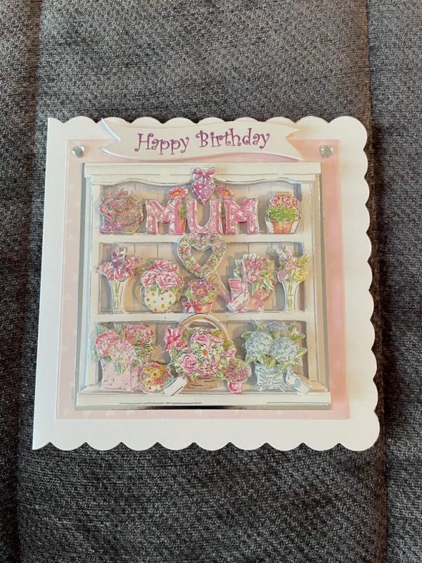 3d handmade | birthday card | flowers