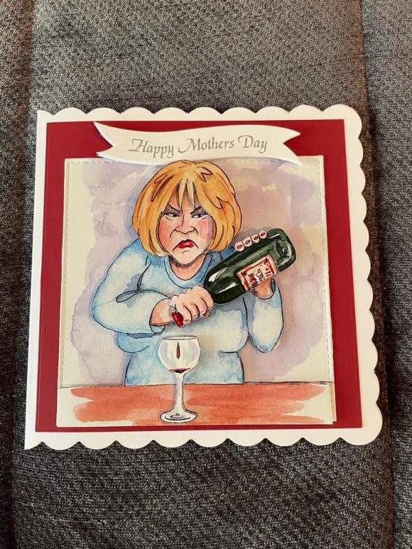 3d handmade | Mother's Day card | wine