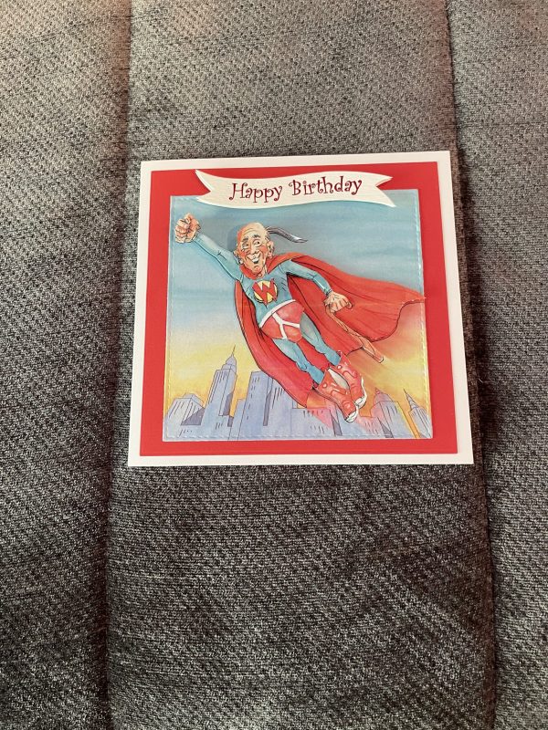 Wrinklies superman themed birthday card | 3d handmade birthday card