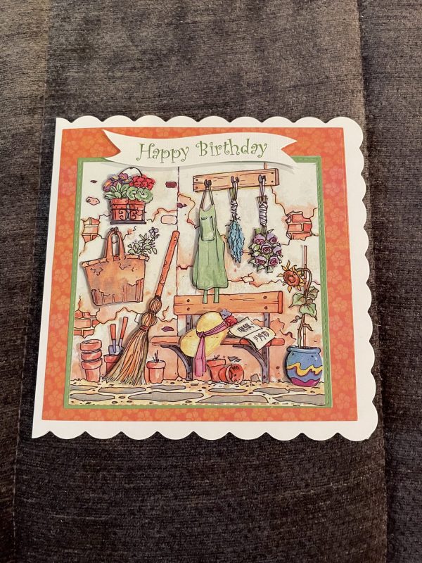 Gardening Corner themed birthday card | 3d handmade birthday card