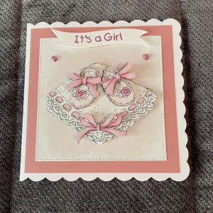 3d handmade baby girl card