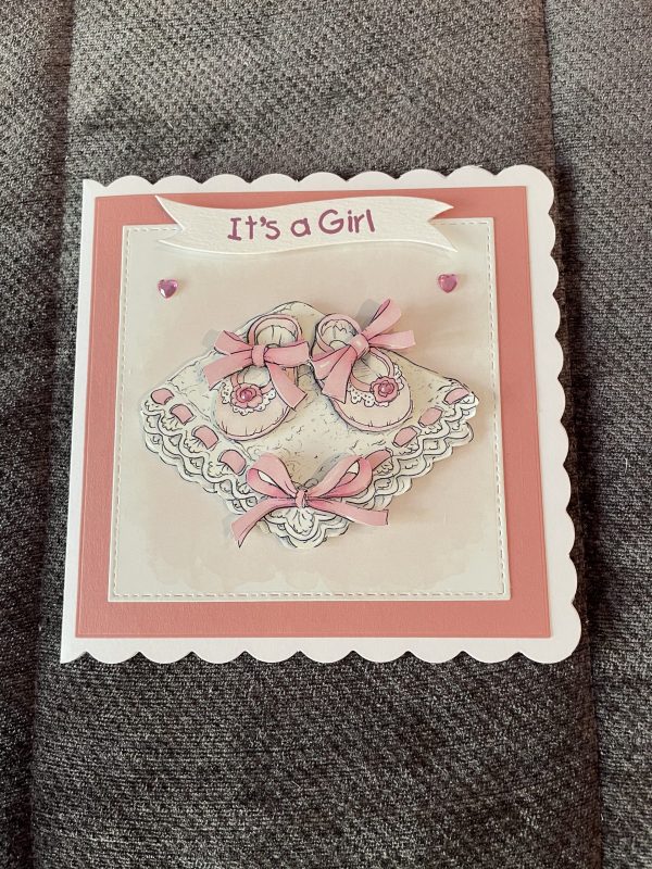3d handmade baby girl card